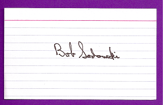 Bob Sadowski Auto 3x5 index card Autograph Played 1960-63 St Louis Cardinals, Chicago White Sox, Philadelphia Phillies, Los Angeles Angels (NC66)