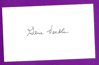 Gene Verble Auto 3x5 index card Autograph Played 1951-53 Washington Senators (NC73)