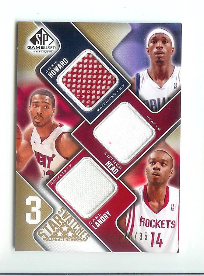 2009-10 SP Game Used 3 Star Swatches 35 #3SHHL Luther Head/Carl Landry/Josh Howard