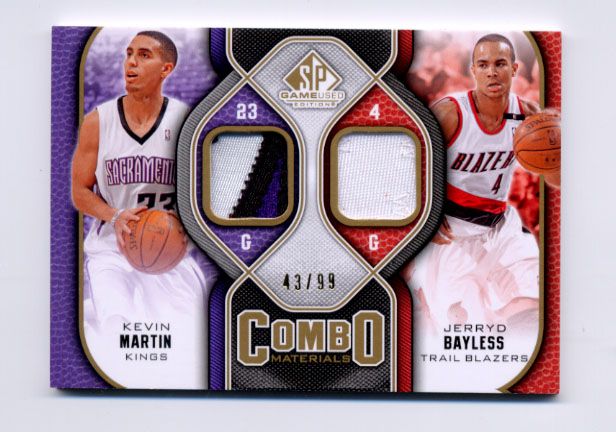 2009-10 SP Game Used Combo Patches #CPKJ Kevin Martin/Jerryd Bayless