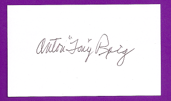 Tony Roig Auto 3x5 index card Autograph Played 1953-56 Washington Senators (NC89)