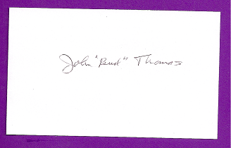 John Bud Thomas Auto 3x5 index card Autograph Played 1951 St. Louis Browns (NC101)