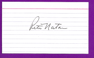 Pete Naton Auto 3x5 index card Autograph Played 1953 Pittsburgh Pirates (NC145)