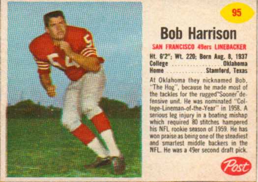 1962 Post Cereal #95 Bob Harrison