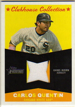 2009 Topps Heritage Clubhouse Collection Relics #CQ Carlos Quentin HN