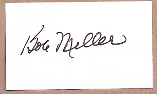 Bob Miller Auto 3x5 index card Autograph Played 1949-58 Philadelphia Phillies (NC187)