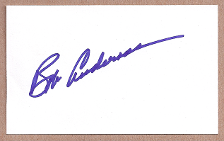 Bob Anderson Auto 3x5 index card Autograph Played 1957-63 Chicago Cubs, Detroit Tigers (NC185)