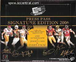 2006 Press Pass Signature Edition SE Football Factory Sealed HOBBY Box With 8 Autographs & 4 Memorabilia Cards Per Box - Possible Reggie Bush Vince Young Jay Cutler Matt Leinart  