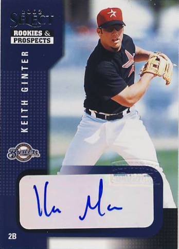 2002 Select Rookies and Prospects #55A Keith Ginter/Blue Autograph