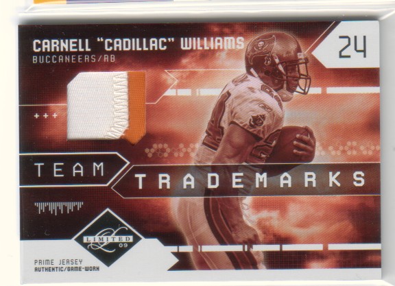 2009 Limited Team Trademarks Materials Prime #6 Cadillac Williams