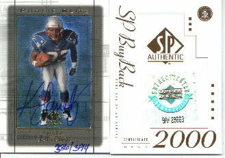 2000 Upper Deck SP Authentic Buy Back Autographs #53 Kevin Faulk - 1999 SP Rookie Blitz - Autograph Card Serial #386/394