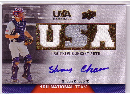 2009-10 USA Baseball 16U National Team Jersey Autographs #SC Shaun Chase