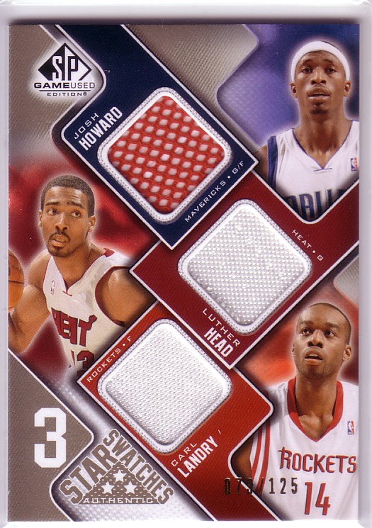 2009-10 SP Game Used 3 Star Swatches 125 #3SHHL Luther Head/Carl Landry/Josh Howard