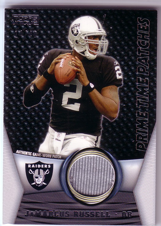 2009 Topps Unique Prime Time Patches #PTP132 JaMarcus Russell/40