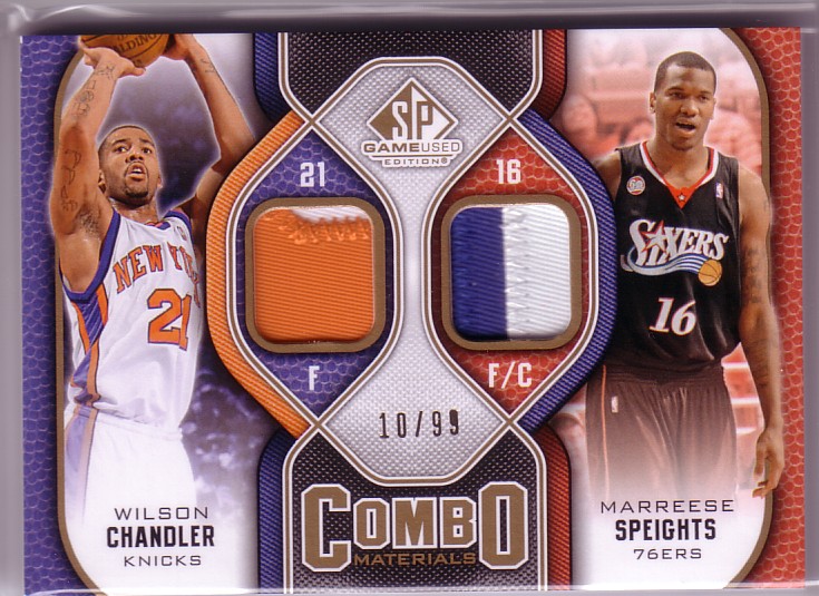 2009-10 SP Game Used Combo Patches #CPWM Marreese Speights/Wilson Chandler