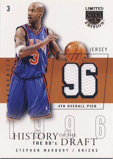 2003-04 SkyBox LE History of the Draft The 90s #HDSM Stephon Marbury/96