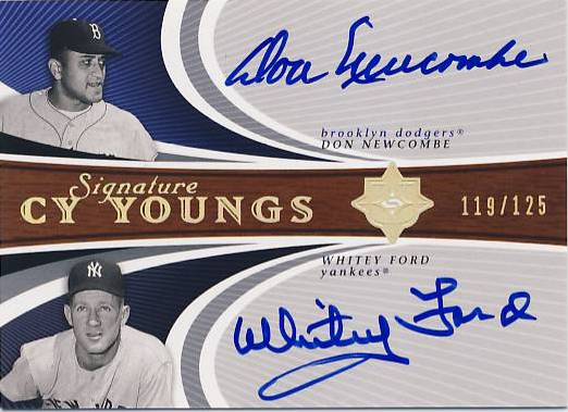 2005 Ultimate Signature Cy Young Dual Autograph #NF Don Newcombe/Whitey Ford/125