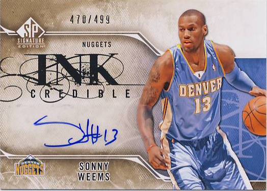 2009-10 SP Signature Edition INKcredible #ISO Sonny Weems/499
