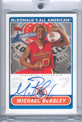   Topps McDonalds All American Autograph Michael Beasley AUTO  