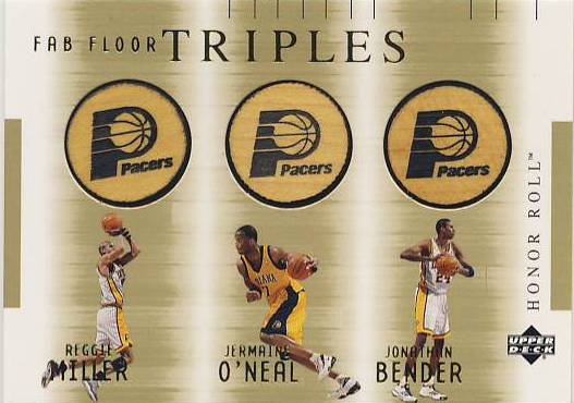 2001-02 Upper Deck Honor Roll Fab Floor Triples #5 Reggie Miller/Jermaine O'Neal/Johnathon Bender