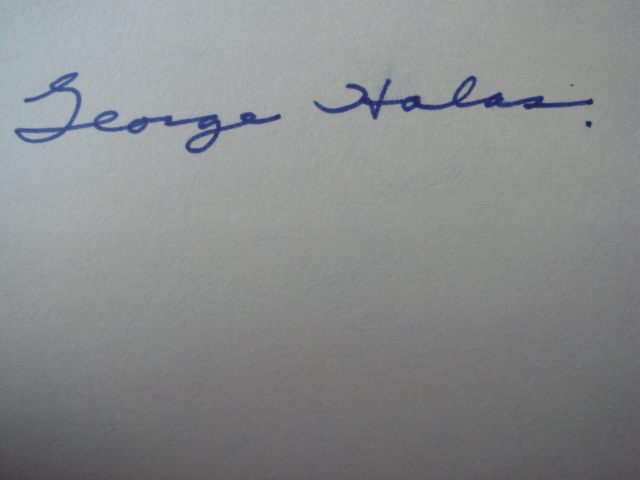 George Halas Autographed 3 X 5 Card With COA