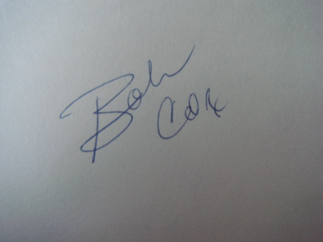 Bobby Cox Autographed 3 X 5 Card With COA