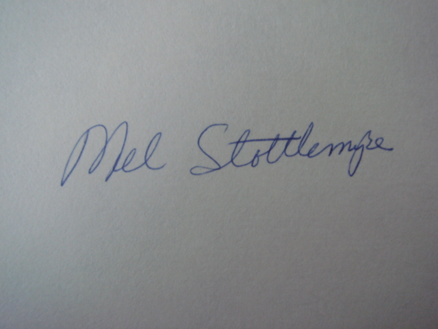 Mel Stottlemyre Autographed 3 X 5 Card With COA