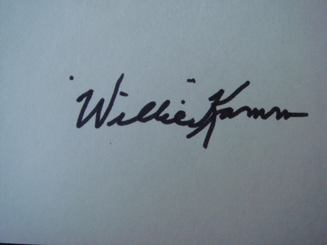 Willie Kamm Autographed 3 X 5 Card With COA