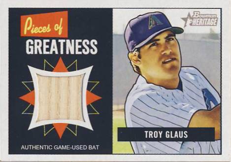 2005 Bowman Heritage Pieces of Greatness Relics #TG Troy Glaus Bat B