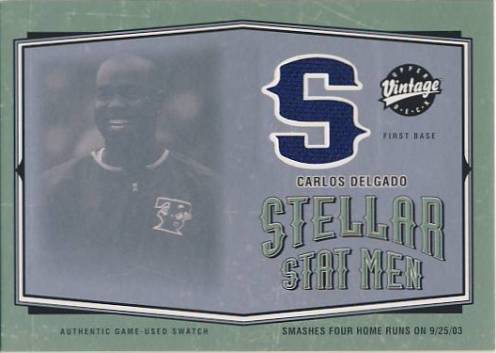 2004 Upper Deck Vintage Stellar Stat Men Jerseys #21 Carlos Delgado