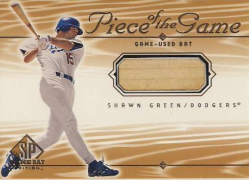 2001 SP Game Bat Edition Piece of the Game #SG Shawn Green