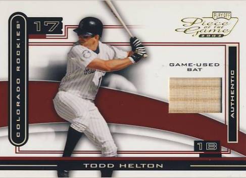 2003 Playoff Piece of the Game #94B Todd Helton Bat/195