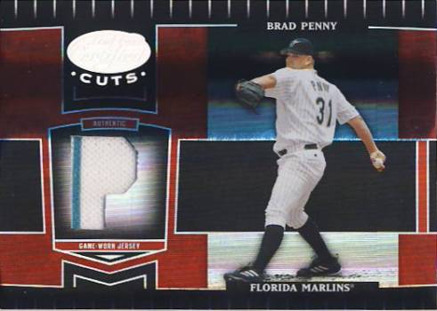 2004 Leaf Certified Cuts Marble Material Red Position #82 Brad Penny Jsy/100
