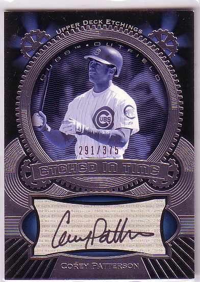2004 Upper Deck Etchings Etched in Time Autograph Black #CP Corey Patterson/375
