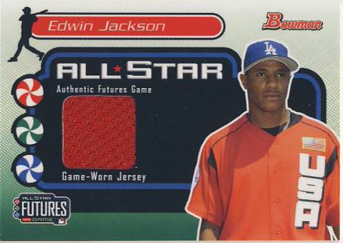 2004 Bowman Futures Game Gear Jersey Relics #EJ Edwin Jackson C