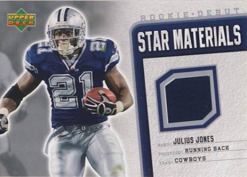 2006 Upper Deck Rookie Debut Star Materials Silver #SMJJ Julius Jones