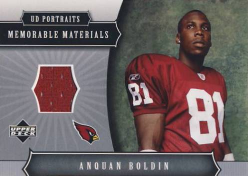 2005 UD Portraits Memorable Materials #MMAB Anquan Boldin