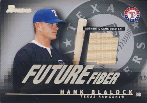 2003 Bowman Future Fiber Bats #HB Hank Blalock A