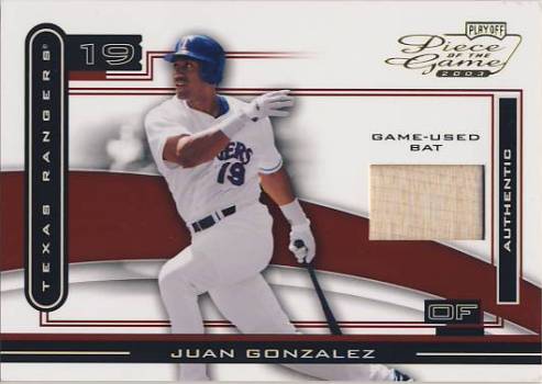 2003 Playoff Piece of the Game #51A Juan Gonzalez Bat