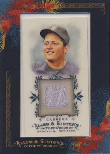 2009 Topps Allen and Ginter Relics #MCA Miguel Cabrera Jsy C