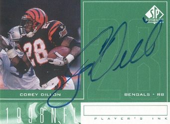 1998 SP Authentic Player's Ink Green #CD Corey Dillon