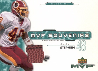 2001 Upper Deck MVP Souvenirs #SD Stephen Davis