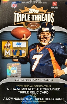 2010 Topps Triple Threads Football Factory Sealed Hobby Box With 2 #ed Triple Memorabilia Relic Cards ( 1 AUTOGRAPHED ) Per Box - In Stock Now      