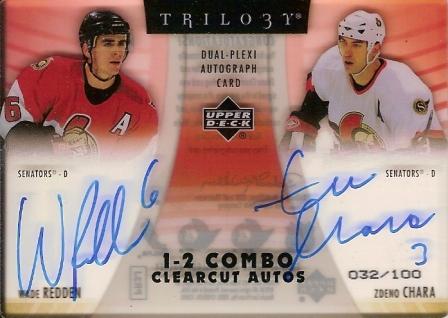 2006-07 Upper Deck Trilogy Combo Clearcut Autographs #C2RC Wade Redden/Zdeno Chara
