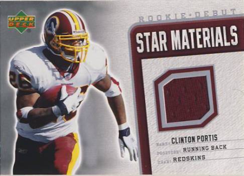 2006 Upper Deck Rookie Debut Star Materials Silver #SMCP Clinton Portis