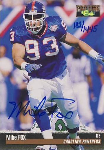 1995 Pro Line Autographs #42 Mike Fox/1445