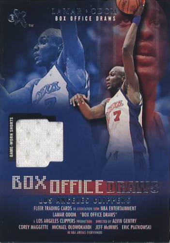 2001-02 E-X Box Office Draws Memorabilia #13 Lamar Odom Shorts