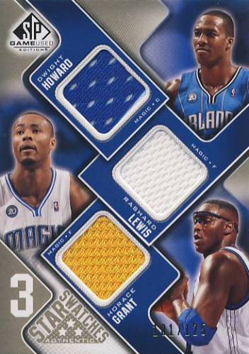 2009-10 SP Game Used 3 Star Swatches 125 #3SLGH Horace Grant/Rashard Lewis/Dwight Howard