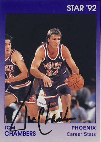 1991-92 Star Tom Chambers Career Stats - HAND AUTOGRAPHED