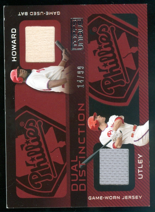 2009 Topps Unique Dual Distinction Relics #HU Ryan Howard/Chase Utley